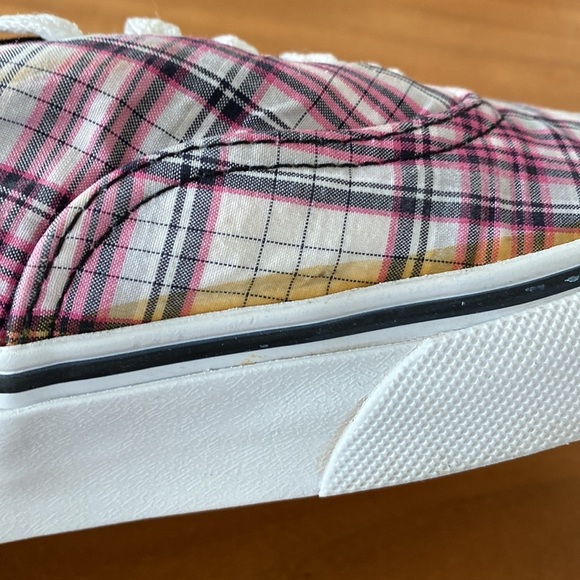 VANS Pink Plaid Sneakers | Women’s 8 | The Authentic Shoe | Canvas - Picture 6 of 8